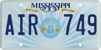 MS license plate AIR749