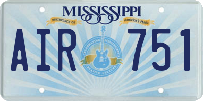 MS license plate AIR751