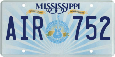 MS license plate AIR752