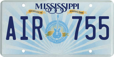 MS license plate AIR755