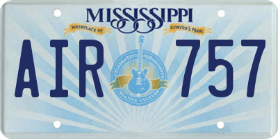 MS license plate AIR757