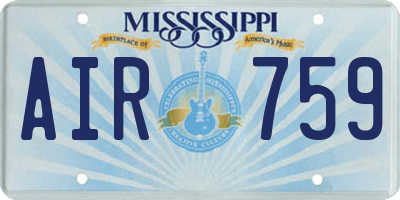 MS license plate AIR759
