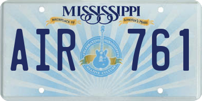 MS license plate AIR761