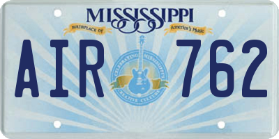 MS license plate AIR762