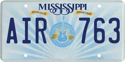 MS license plate AIR763