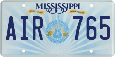 MS license plate AIR765
