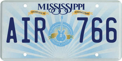 MS license plate AIR766