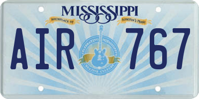 MS license plate AIR767