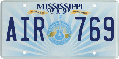 MS license plate AIR769
