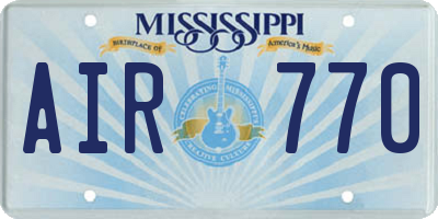 MS license plate AIR770