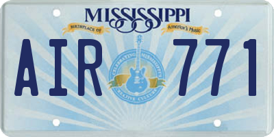 MS license plate AIR771