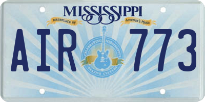 MS license plate AIR773