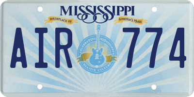 MS license plate AIR774