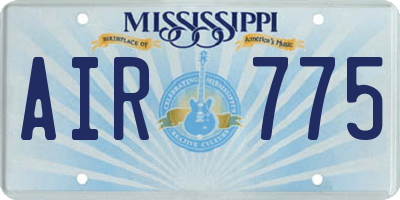 MS license plate AIR775