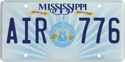 MS license plate AIR776