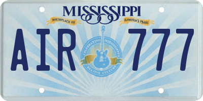 MS license plate AIR777