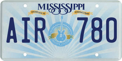 MS license plate AIR780