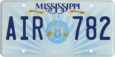 MS license plate AIR782