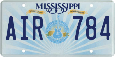 MS license plate AIR784