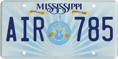 MS license plate AIR785