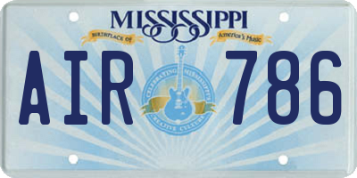 MS license plate AIR786