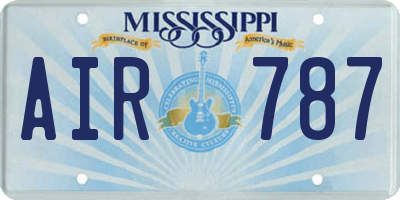 MS license plate AIR787