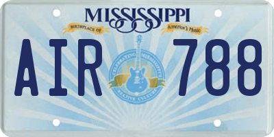 MS license plate AIR788