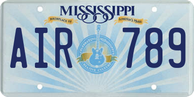 MS license plate AIR789
