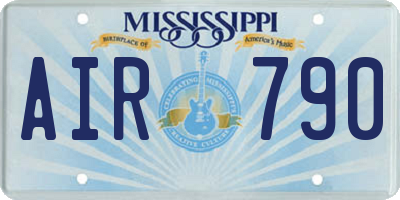 MS license plate AIR790