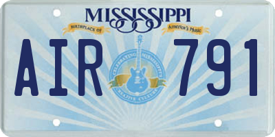 MS license plate AIR791