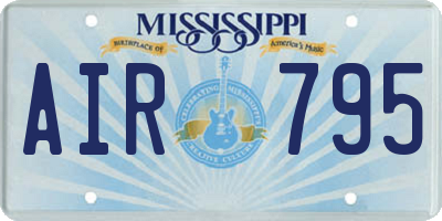 MS license plate AIR795