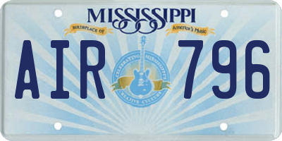 MS license plate AIR796