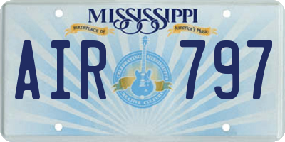 MS license plate AIR797