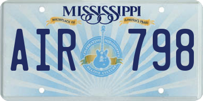 MS license plate AIR798