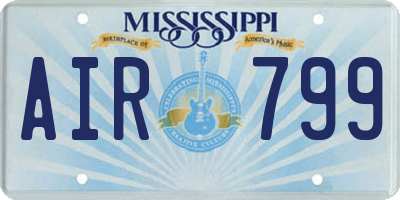 MS license plate AIR799