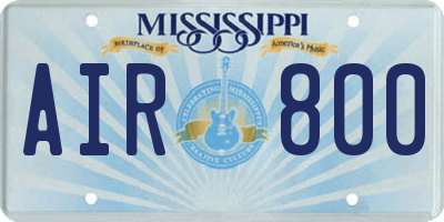 MS license plate AIR800