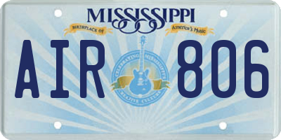 MS license plate AIR806