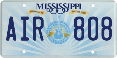 MS license plate AIR808