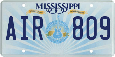 MS license plate AIR809