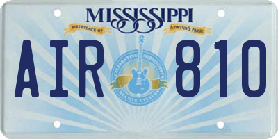 MS license plate AIR810
