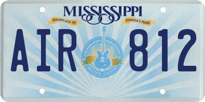 MS license plate AIR812