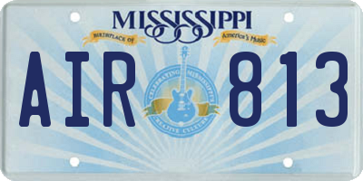 MS license plate AIR813