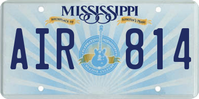 MS license plate AIR814