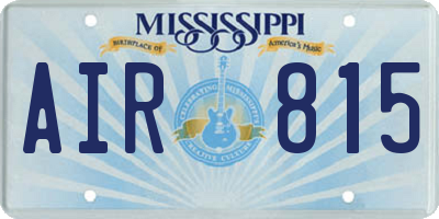 MS license plate AIR815