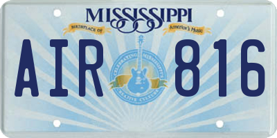 MS license plate AIR816
