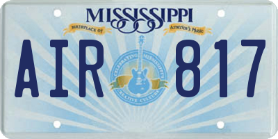 MS license plate AIR817
