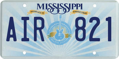 MS license plate AIR821