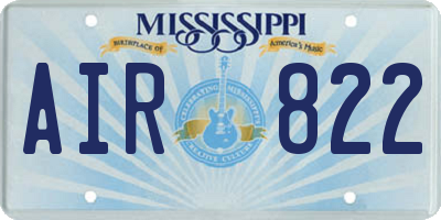 MS license plate AIR822