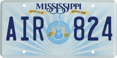 MS license plate AIR824