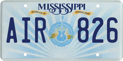 MS license plate AIR826